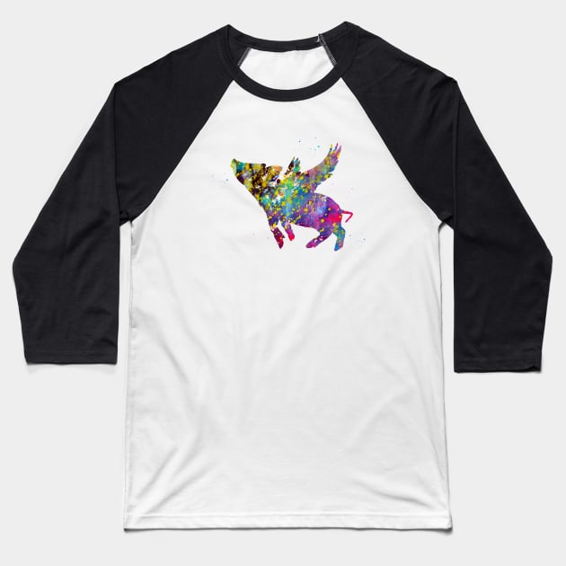Flying Pig Baseball T-Shirt by erzebeth